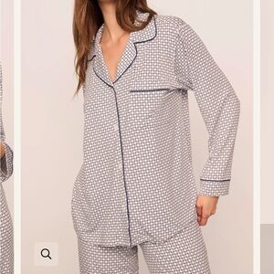 Eberjey Gisele Printed Tencel Modal PJ Set Geo Sphere Gray Dawn/Navy XS